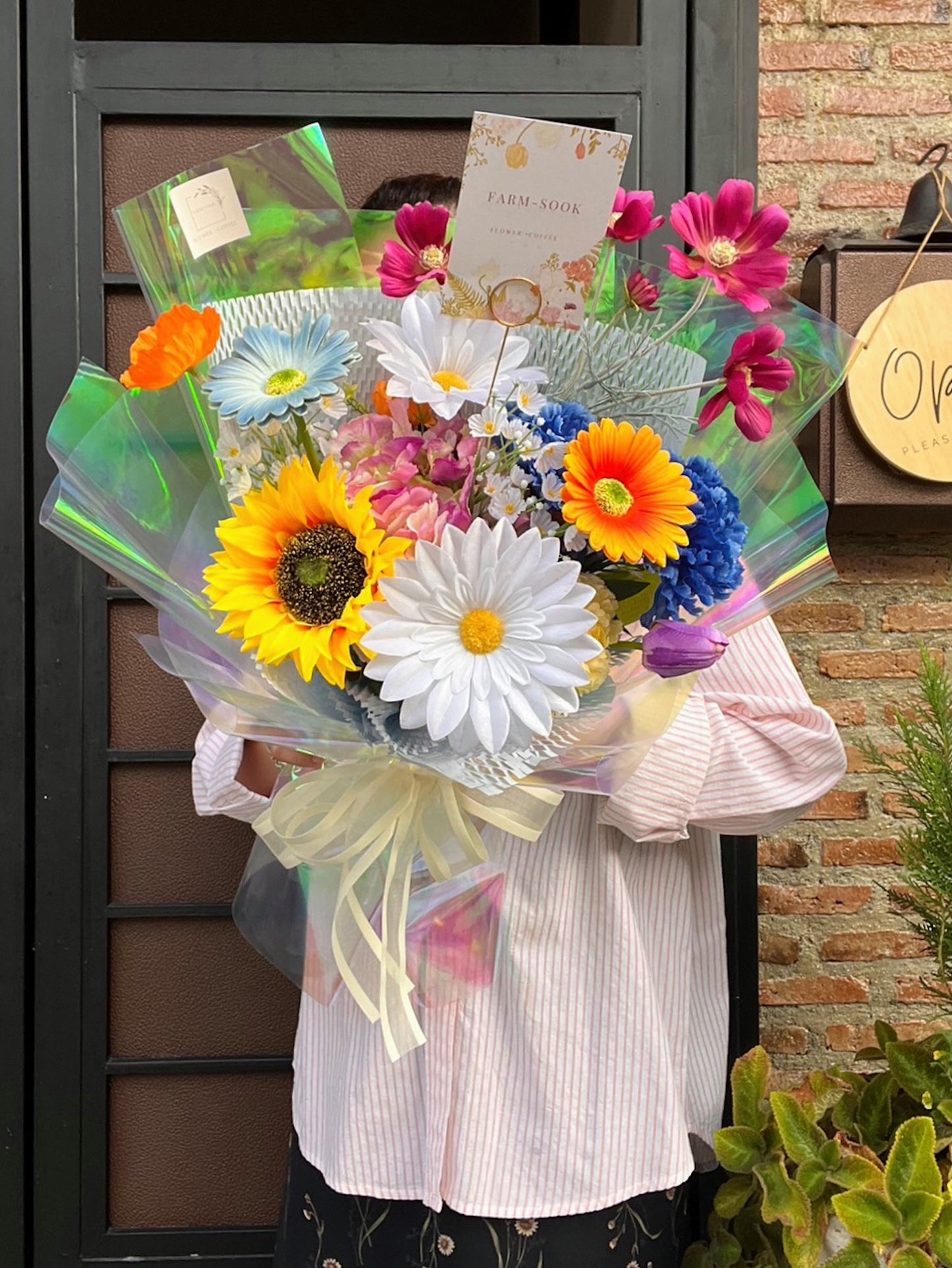 Joyful Petal Palette Silk Bouquet - Farm-Sook Flowers & Coffee