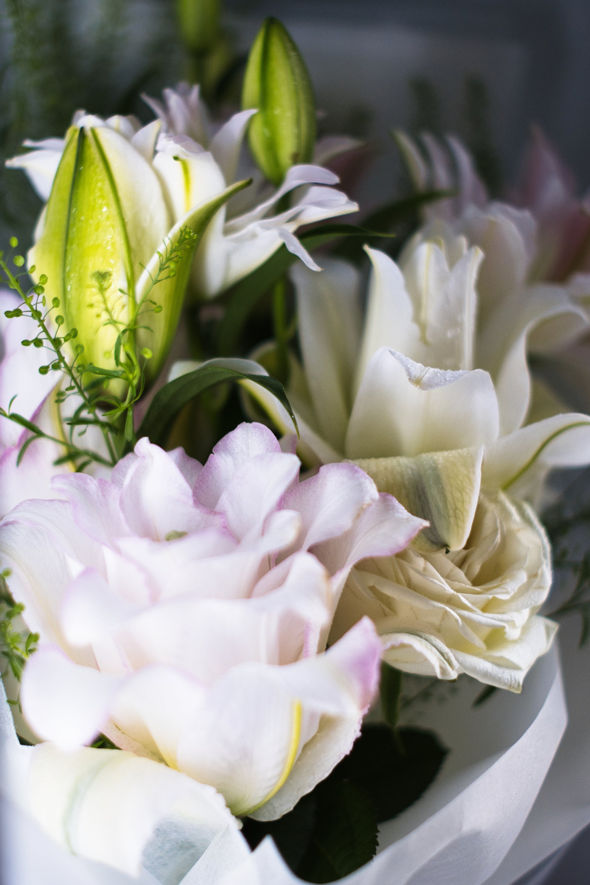 Bouquet of White Lilies - Farm-Sook Flowers & Coffee