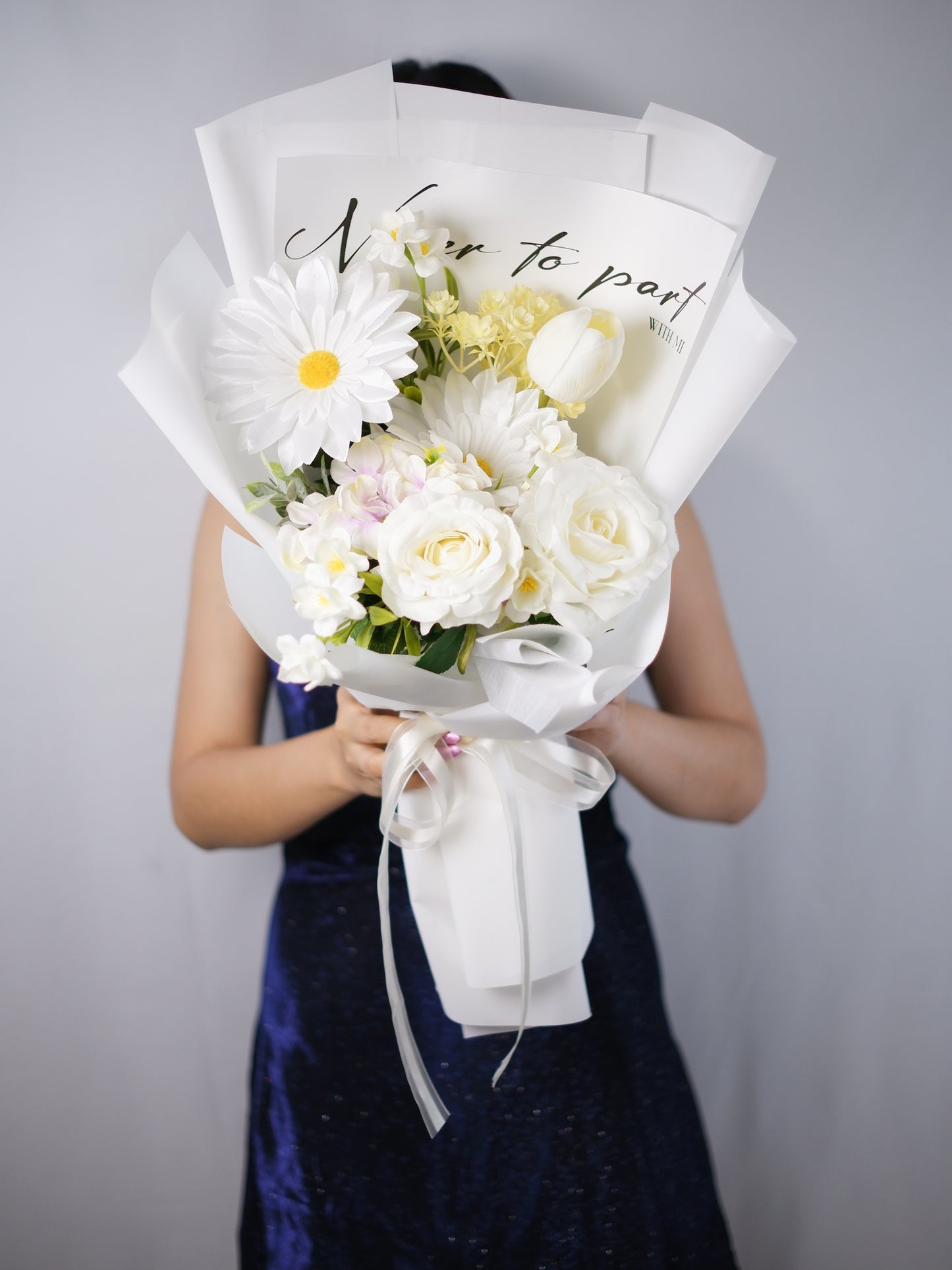 Bouquet of Mixed White Silk Flowers - Farm-Sook Flowers & Coffee