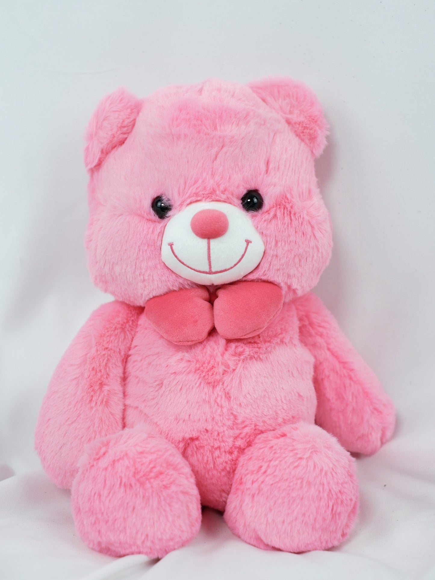 Smiling pink 15in teddy bear - Farm-Sook Flowers & Coffee