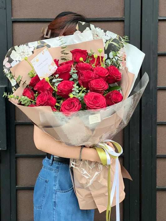 Bouquet of 20 Red Roses - Farm-Sook Flowers & Coffee