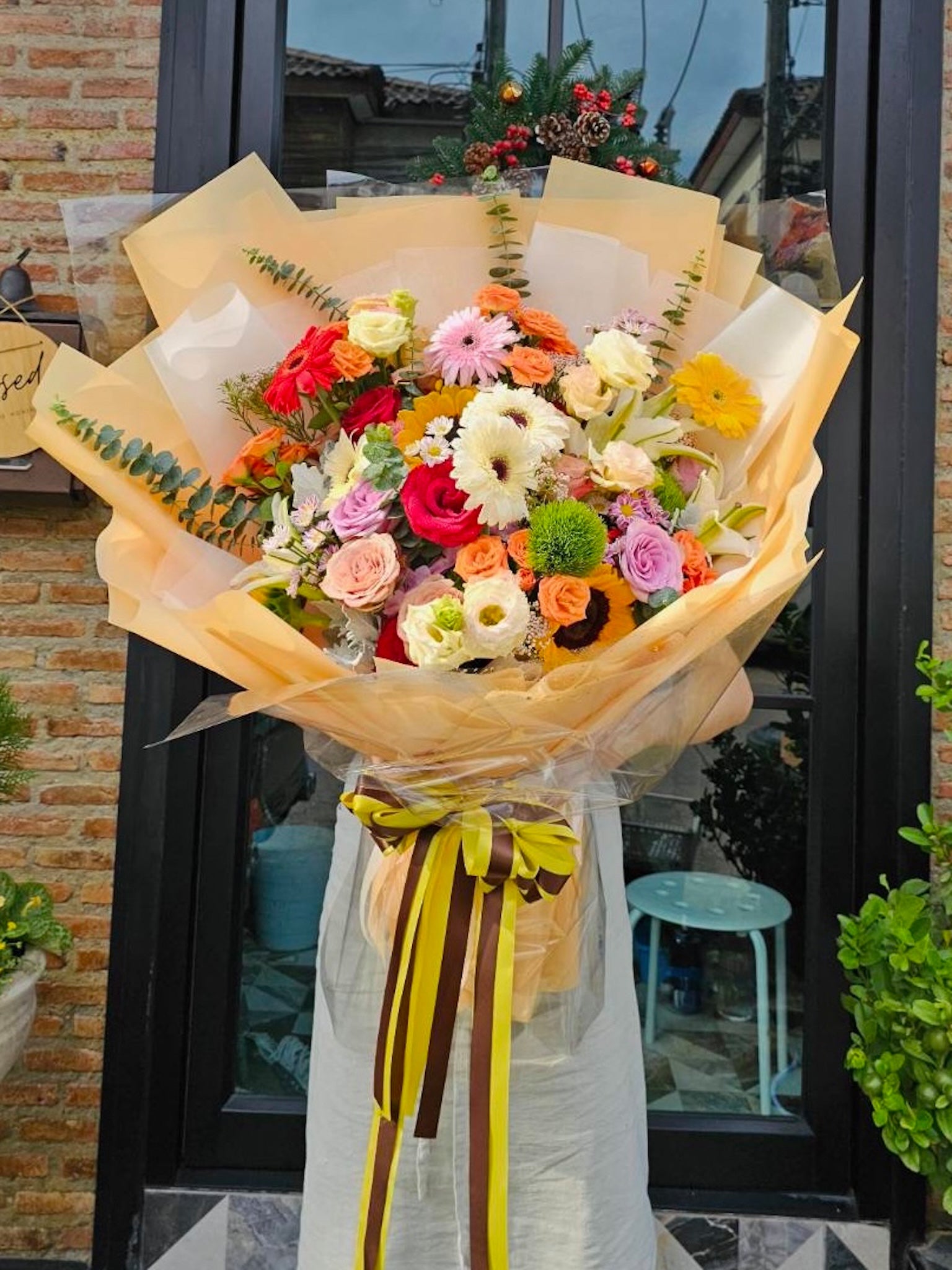 Radiant Rainbow Bloom Ensemble - Farm-Sook Flowers & Coffee