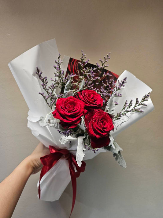 Bouquet of 3 Red Roses