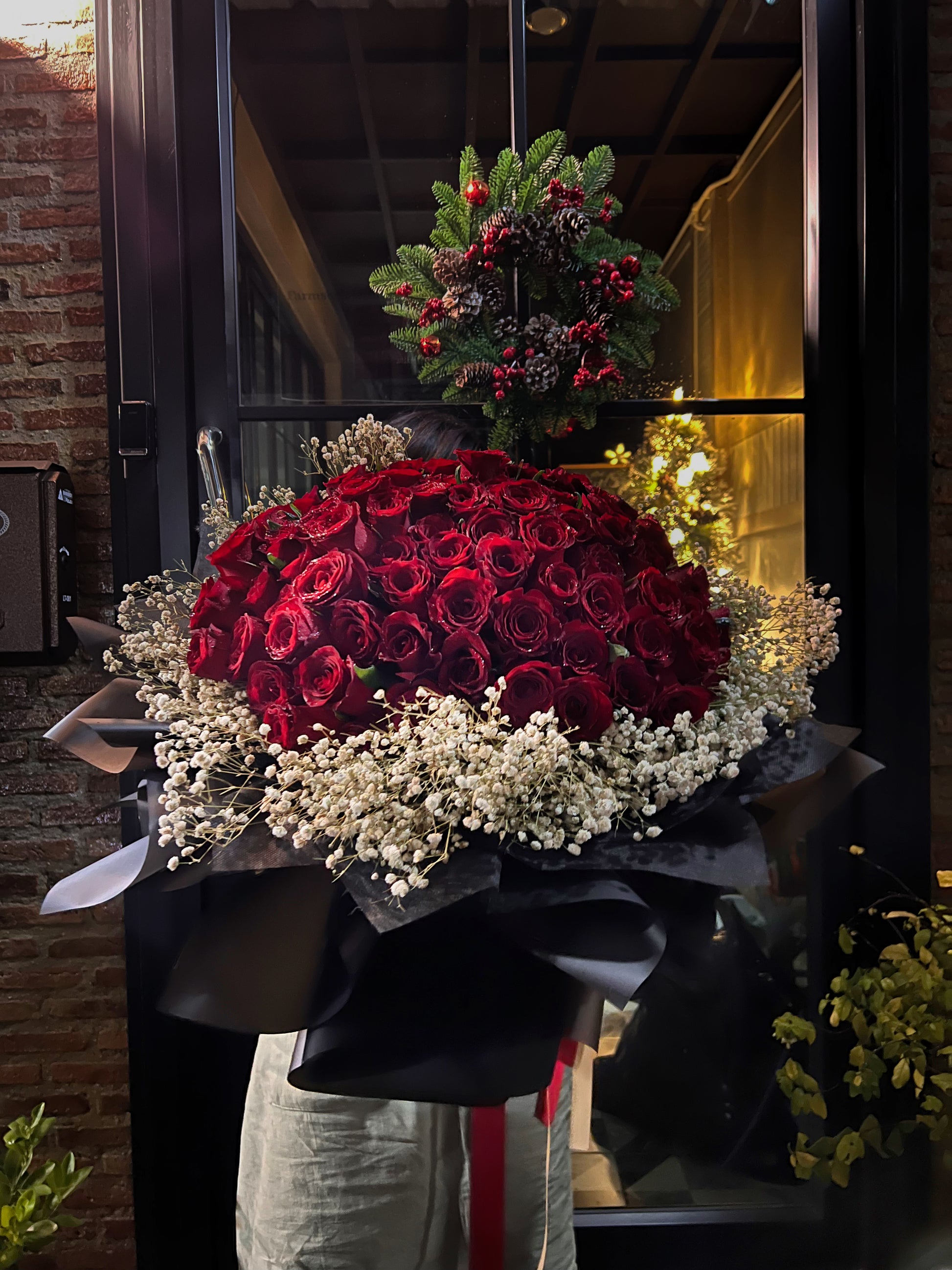 Bouquet of 100 Red Roses - Farm-Sook Flowers & Coffee