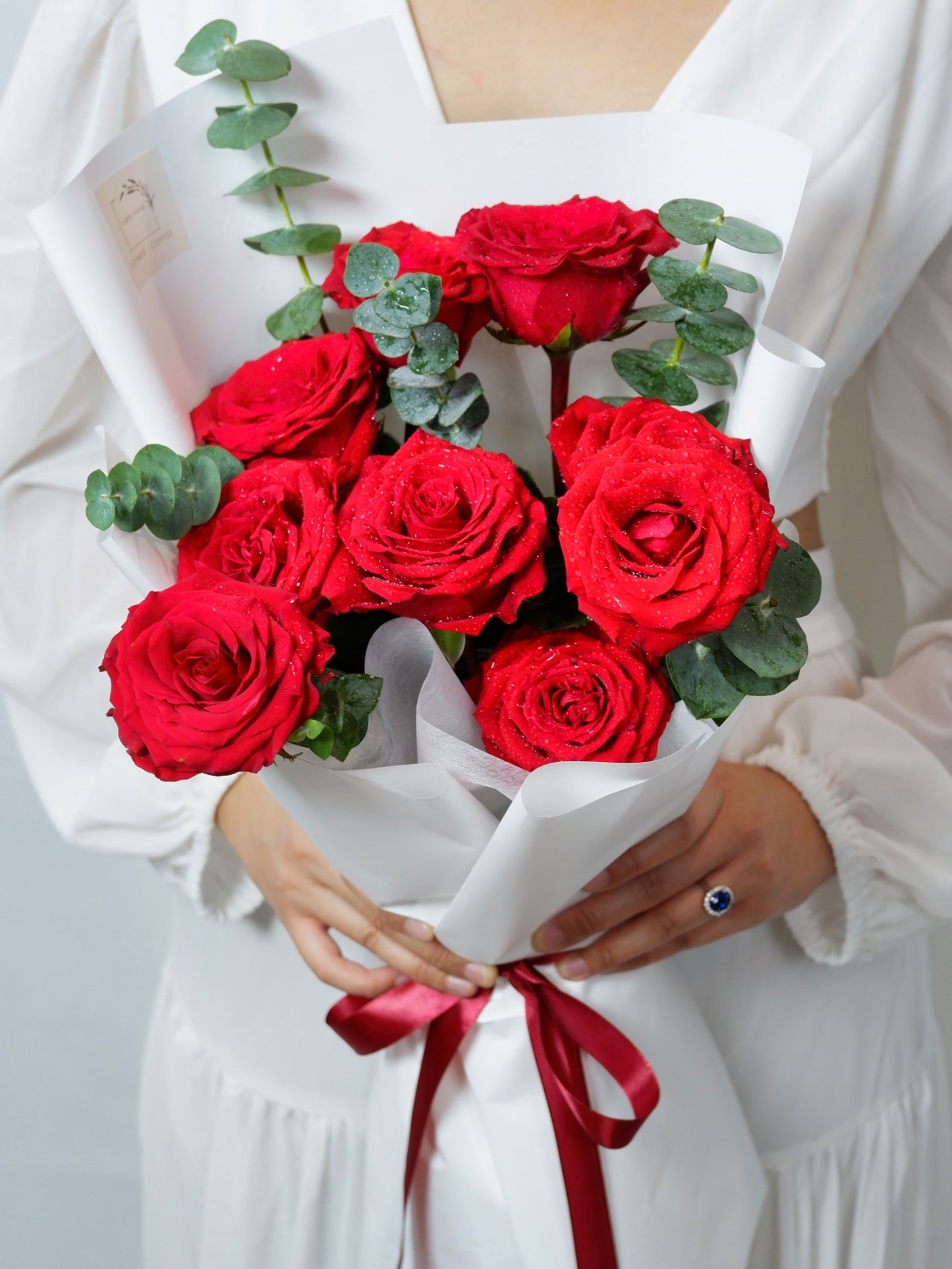 Bouquet of 9 Red Roses - Farm-Sook Flowers & Coffee