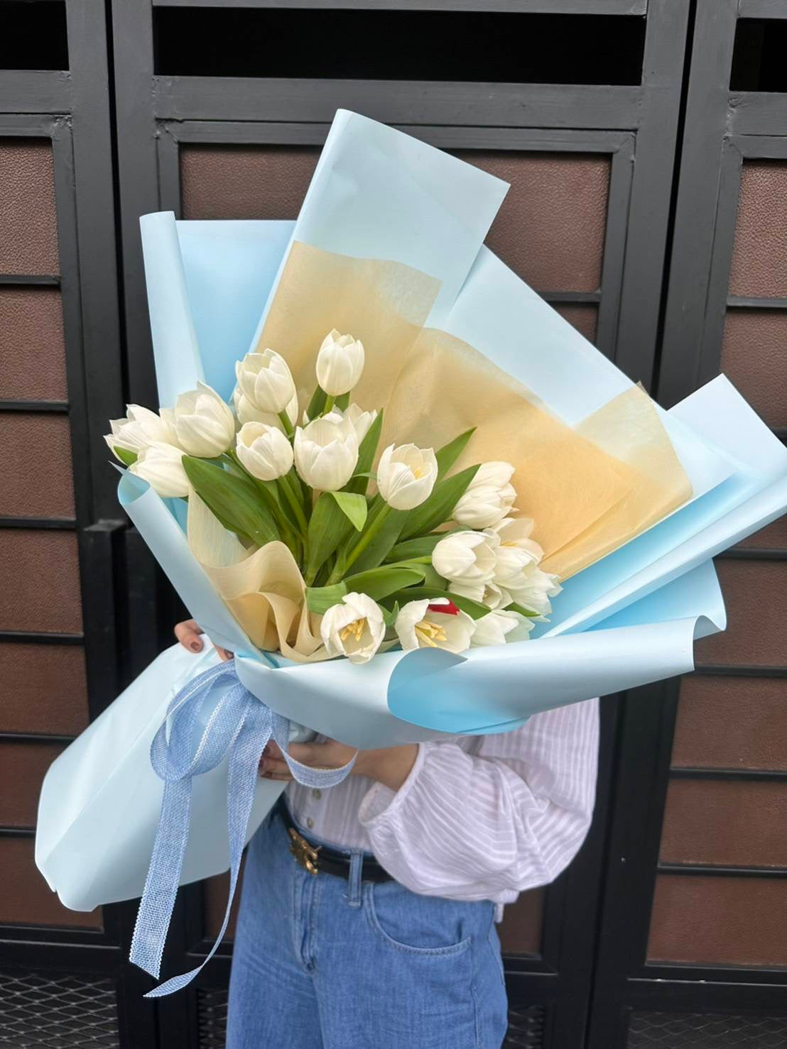 Bouquet of White Tulips - Farm-Sook Flowers & Coffee